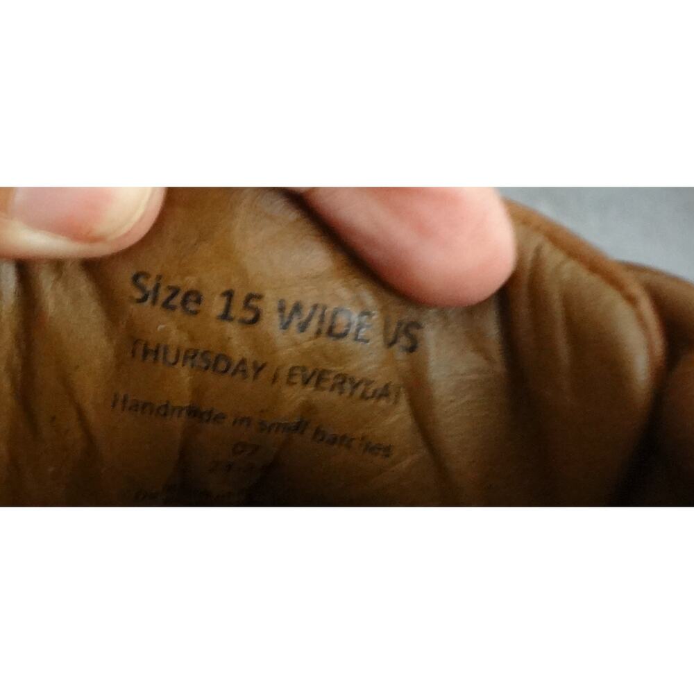 Thursday Premier Tan Brown Leather Sneakers Trainers Mens 15 W Wide Low Top - Picture 7 of 8